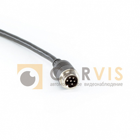 Кабель 6-pin (мама) — 6-pin (папа) (витая пара), длина 10 метров, черный, для подключения электронного оборудования в автомобилях, устойчивый к вибрациям и перепадам температур.