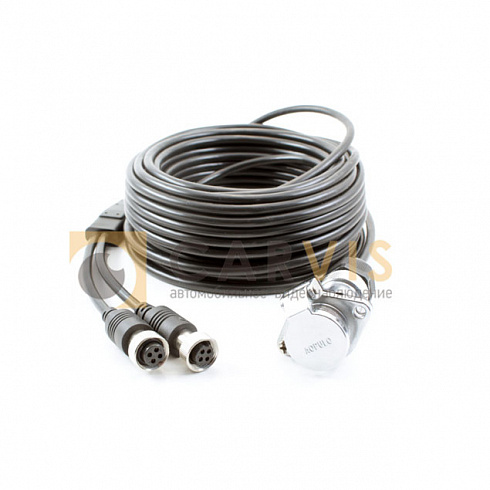 Спиральный кабель 2×4-pin (мама) — 2×4-pin (папа), 4 метра, гибкий и прочный для подключения видеооборудования в автомобиле, с усиленными коннекторами для долговечности и надежности