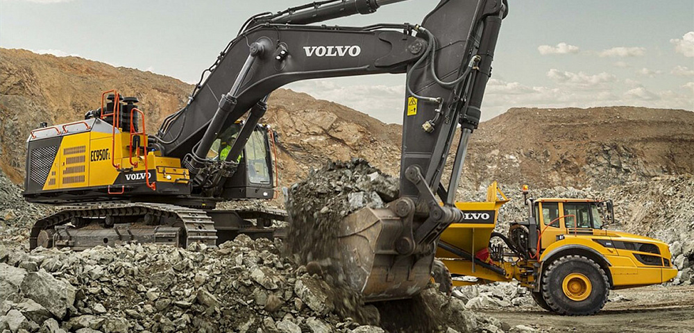 Оснащение самосвалов и экскаваторов Volvo на угольном разрезе Восточный: опыт компании М2М.